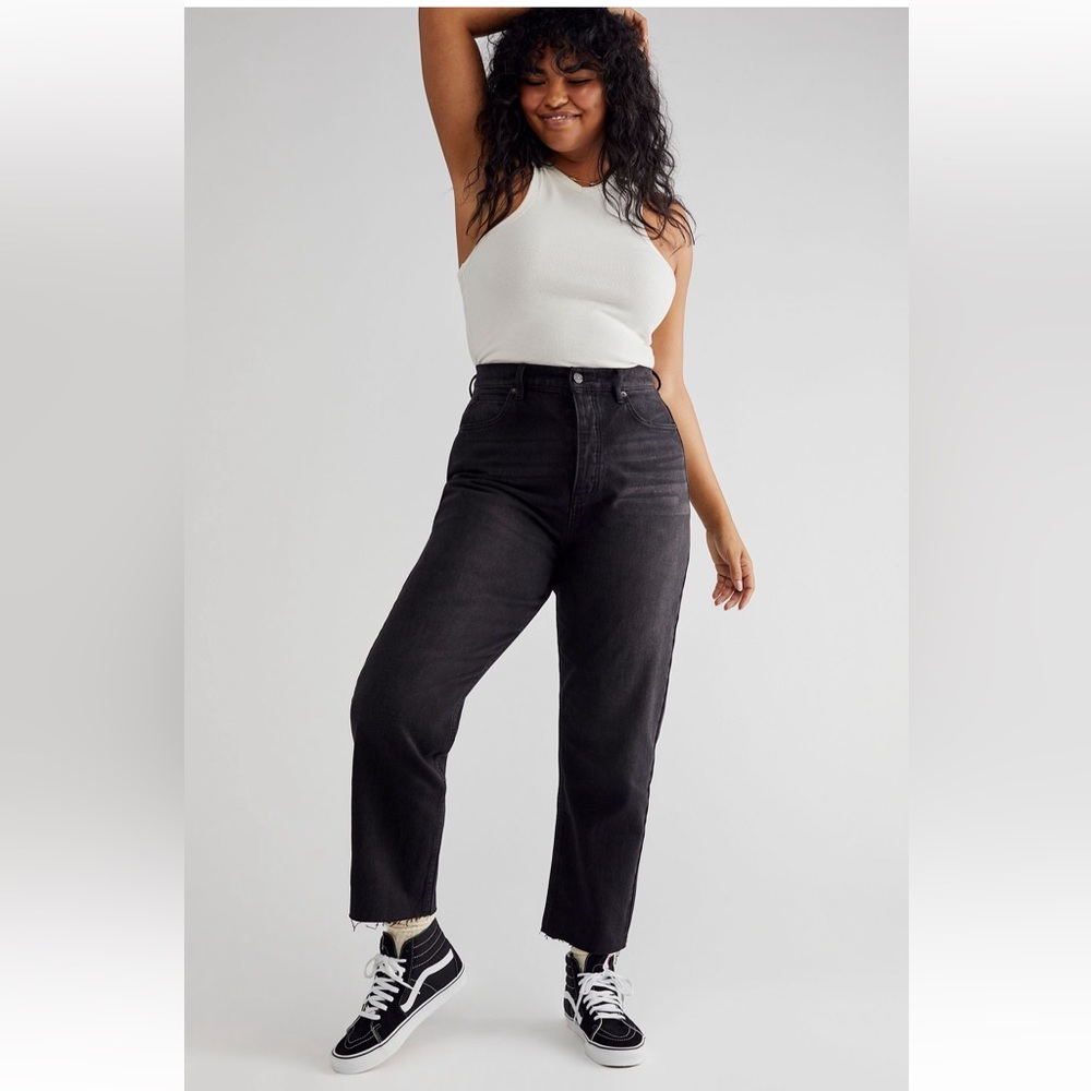 Free People Black Curvy Jeans